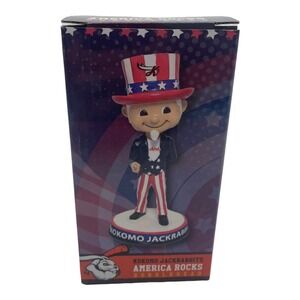 Kokomo JackRabbits Baseball "America Rocks" 4th July Uncle Sam Bobblehead W/ Box
